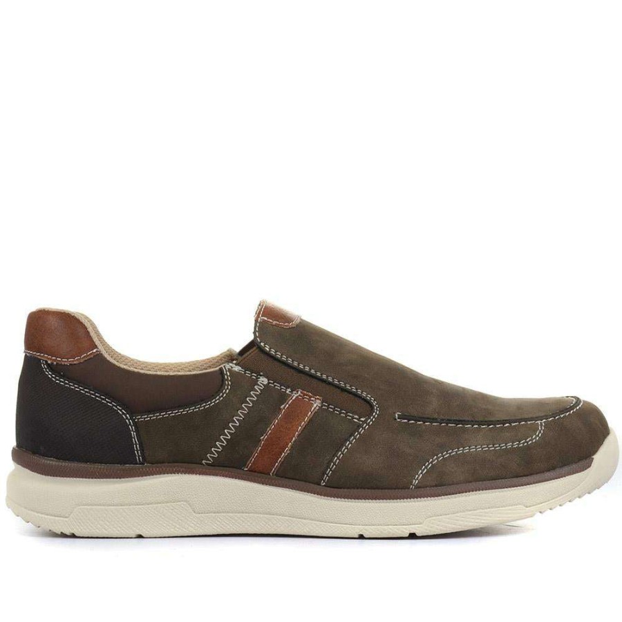 Women'S * | Pavers Wide Fit Slip On Sneakers For Men / 319 501 Taupe