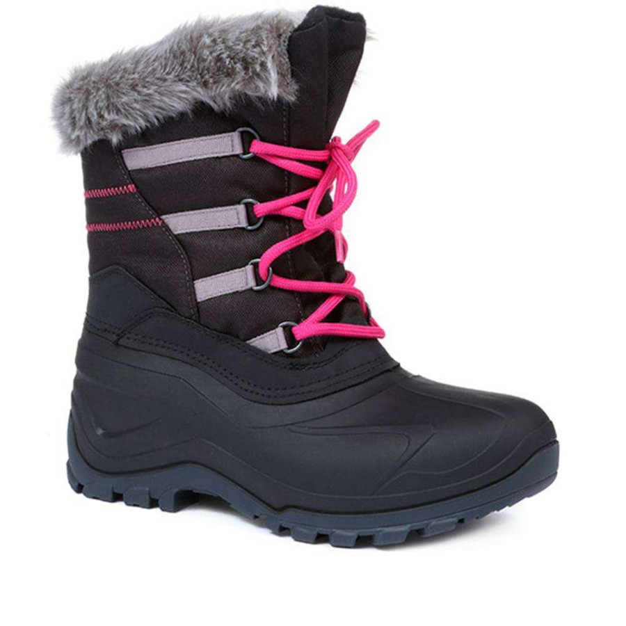 Women'S * | Pavers Boots Lace-Up Snow Boot Spir28004 / 313 925 Black-Brown