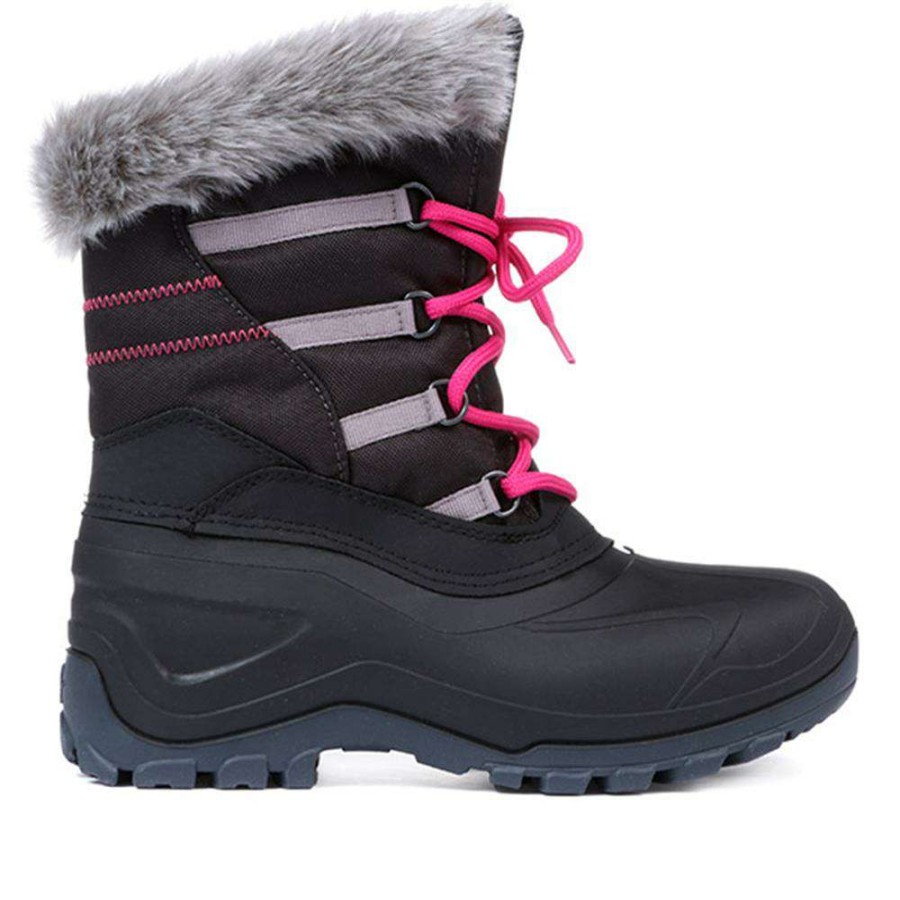 Women'S * | Pavers Boots Lace-Up Snow Boot Spir28004 / 313 925 Black-Brown