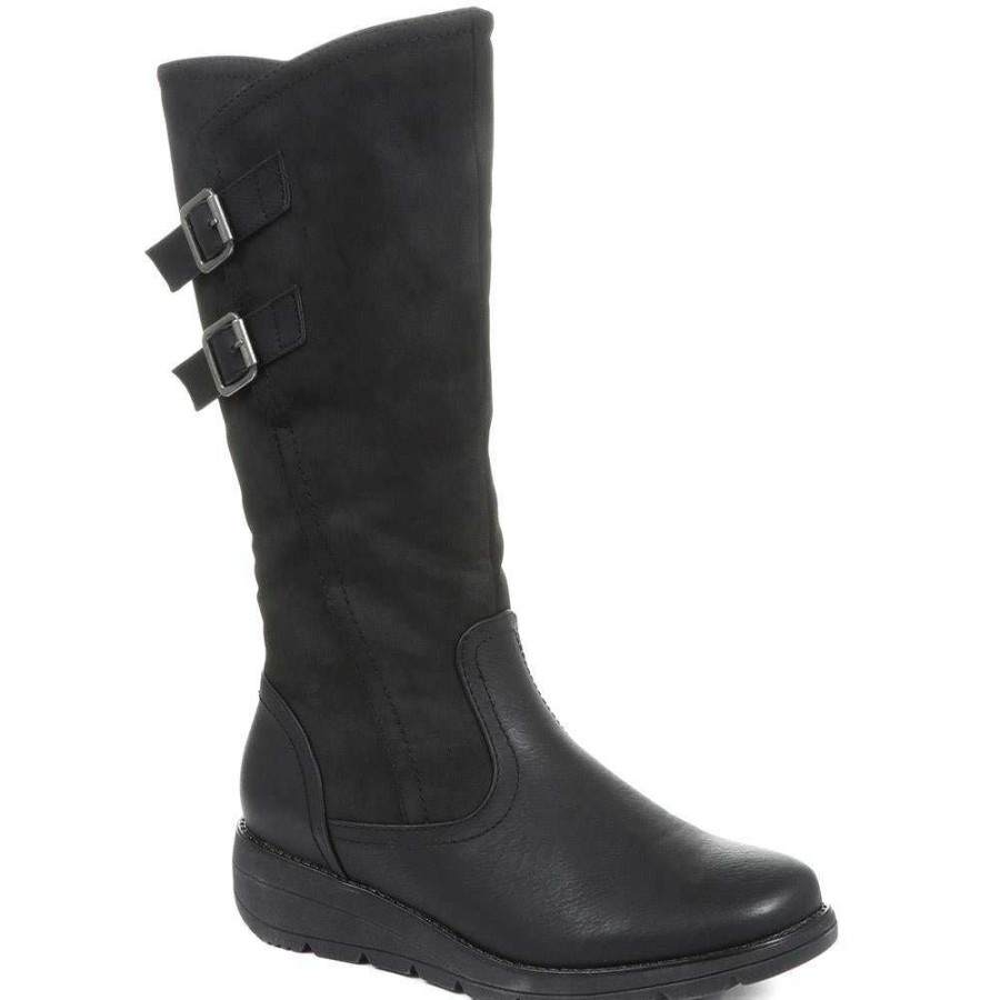 Women'S * | Pavers Ladies Casual Knee High Boots Woil30032 / 316 350 / 316 350 Black