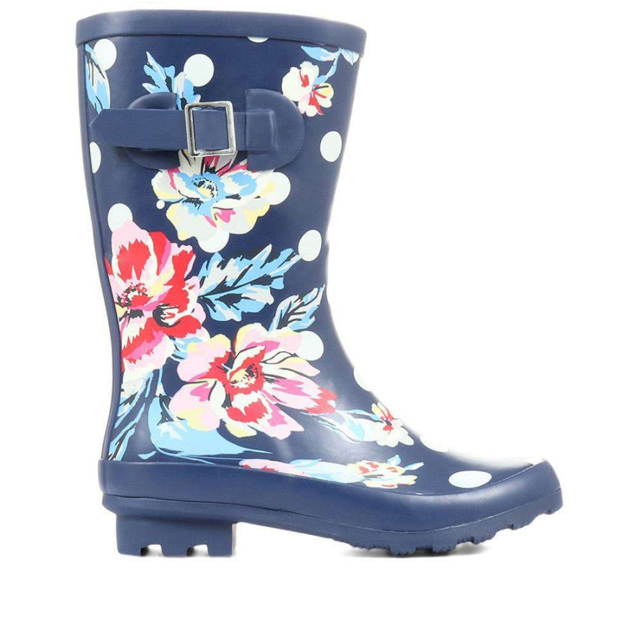 Women'S * | Pavers Floral Wellington Boots Jde33001 / 320 229 Navy Multi