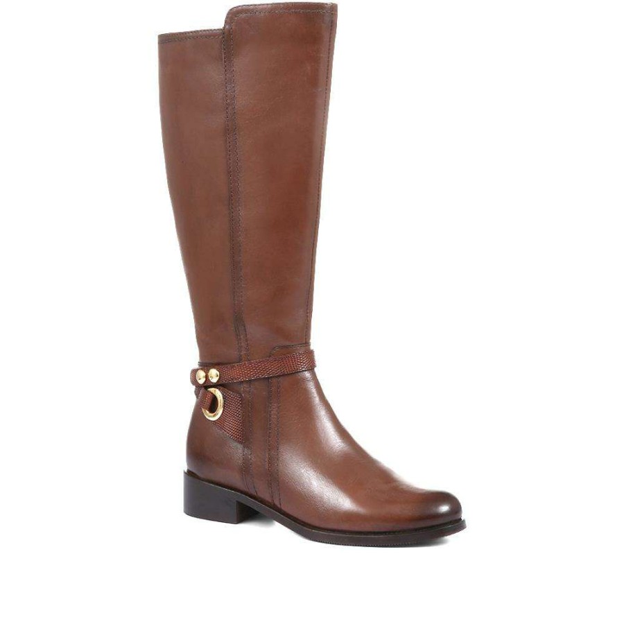 Women'S * | Pavers Ladies Long Leather Knee High Boots Sak32005 / 319 238 / 319 238