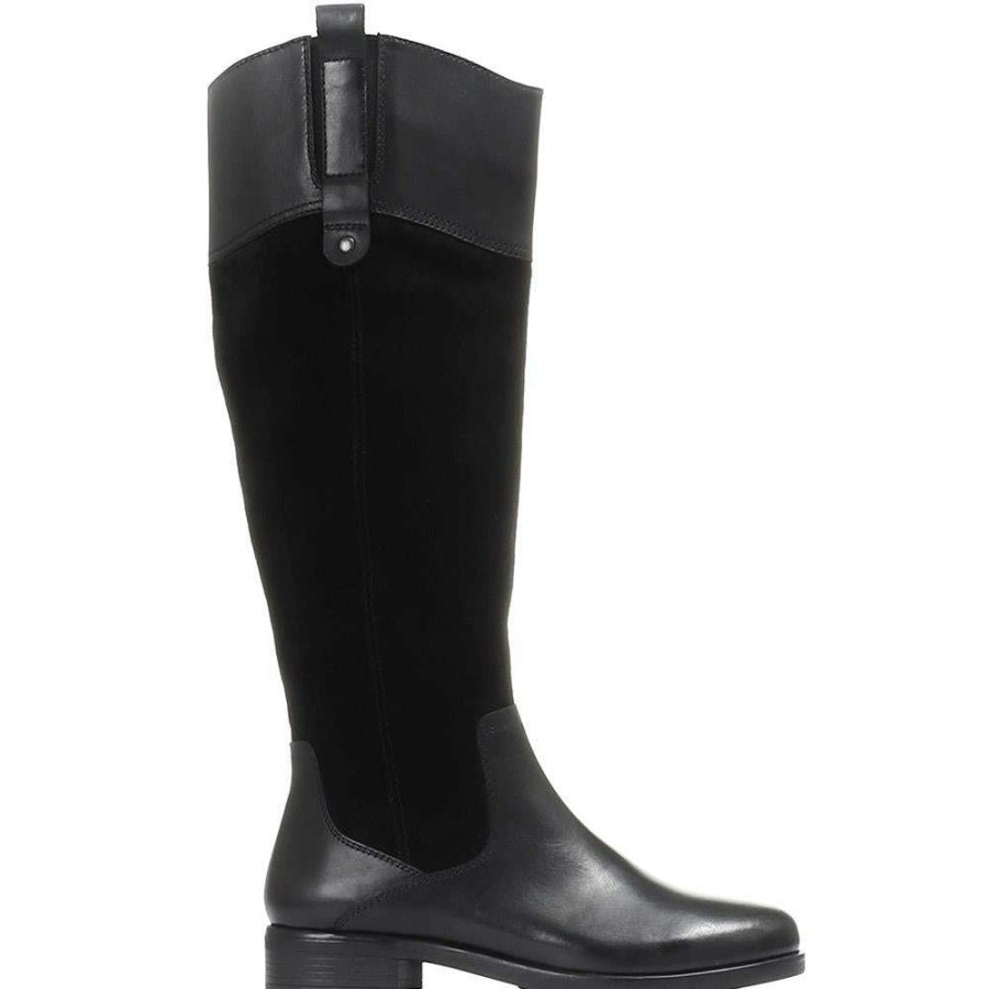 Women'S * | Pavers Knee High Leather Riding Boot Rnb30012 / 316 695 Boots Black