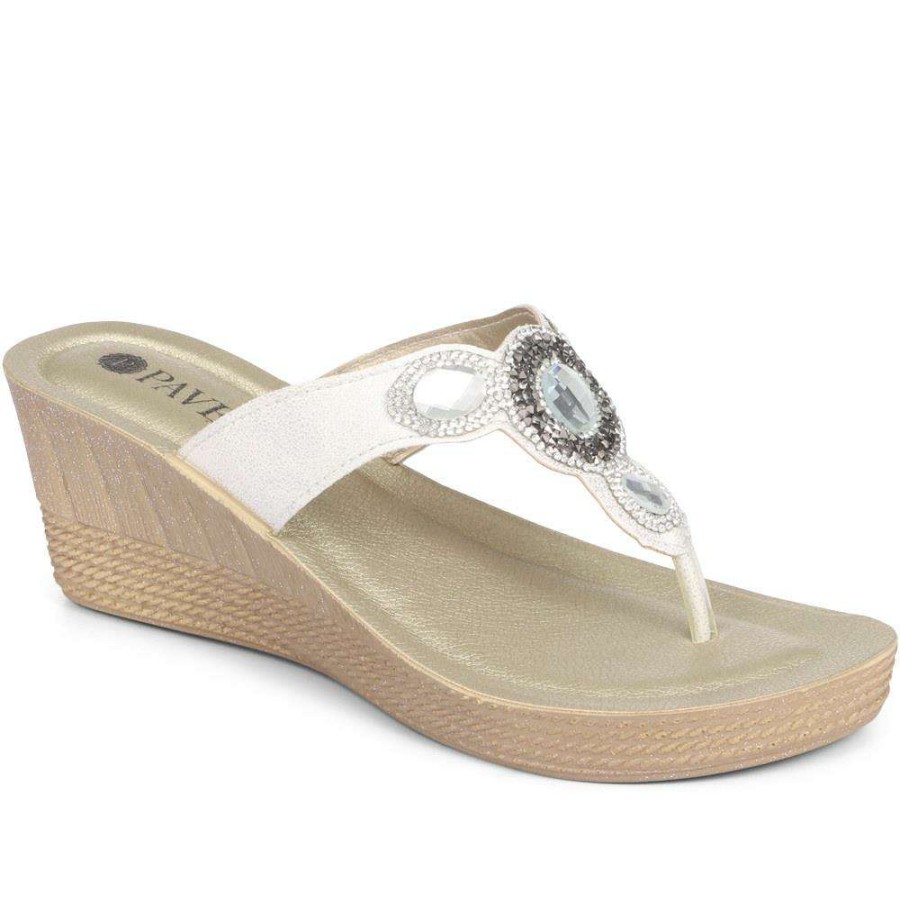 Women'S * | Pavers Sandals Sparkle Wedge Toe Post Inb29024 / 314 750 ...