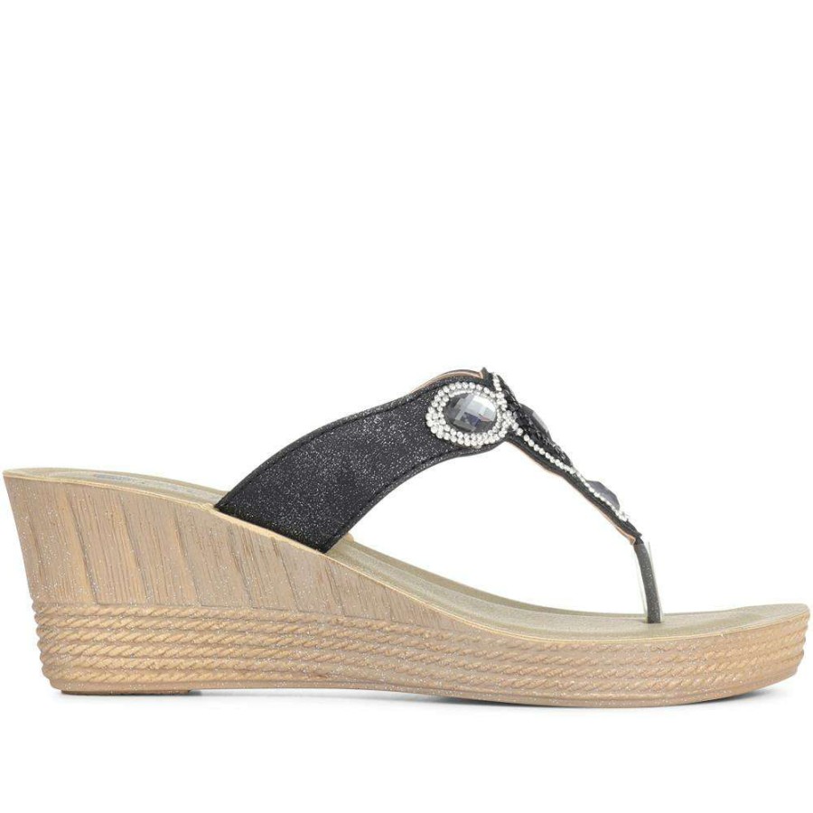 Women'S * | Pavers Sandals Sparkle Wedge Toe Post Inb29024 / 314 750 ...