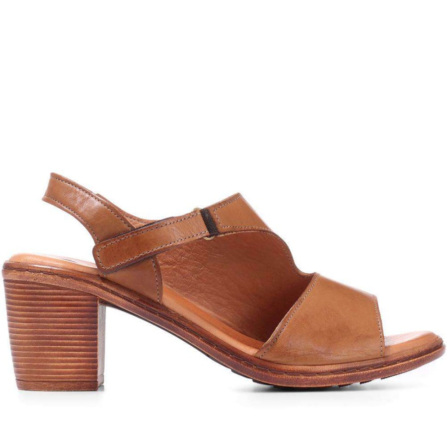 Women'S * | Kinloch Sandals Heeled Leather Sandal Kary29500 / 315 611 Tan