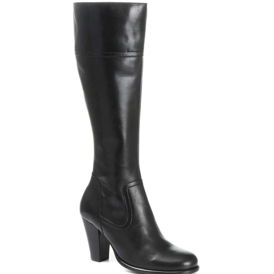 Women'S * | Pavers Slim Leg Leather Knee Boot Maver30027 / 317 287 Black