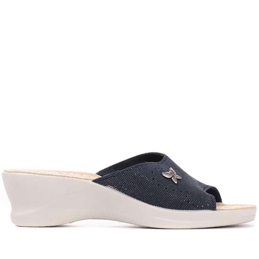 Women'S * | Fly Flot Leather Mule Sandals Fly29519 / 315 276 Navy