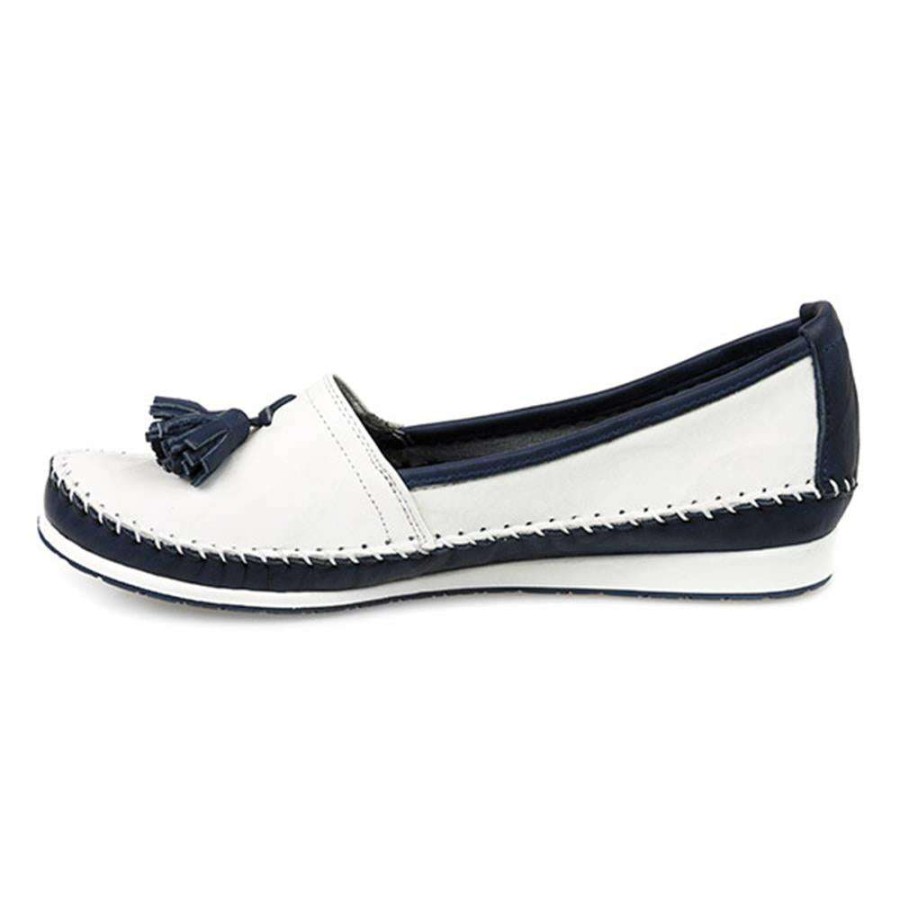 Women'S * | Kinloch Leather Loafer With Tassel Simin23501 / 308 655 Shoes Navy - White