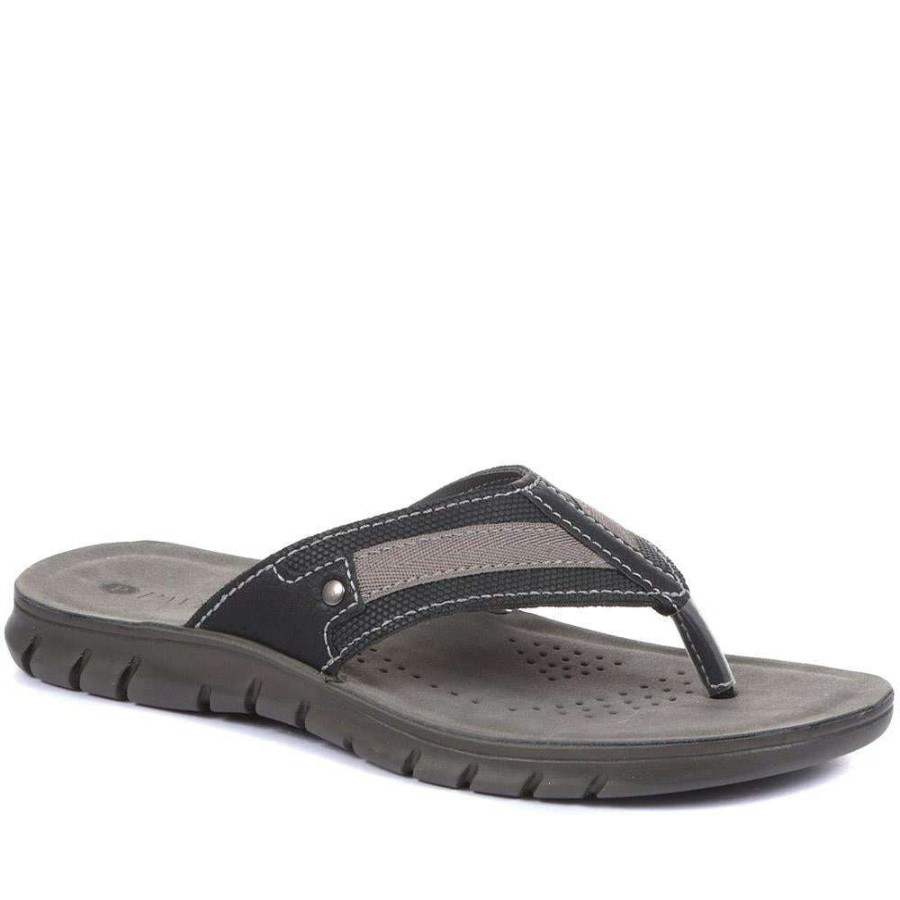 Men'S * | Pavers Men'S Thong Sandals Inb33025 / 319 699 / 319 699 Black