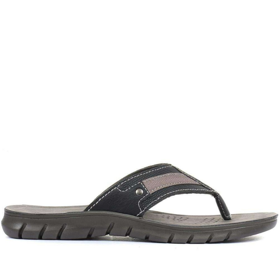 Men'S * | Pavers Men'S Thong Sandals Inb33025 / 319 699 / 319 699 Black