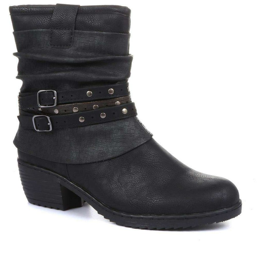 Women'S * | Pavers Boots Slouch Fit Ankle Boot Wbins28030 / 313 003 Black