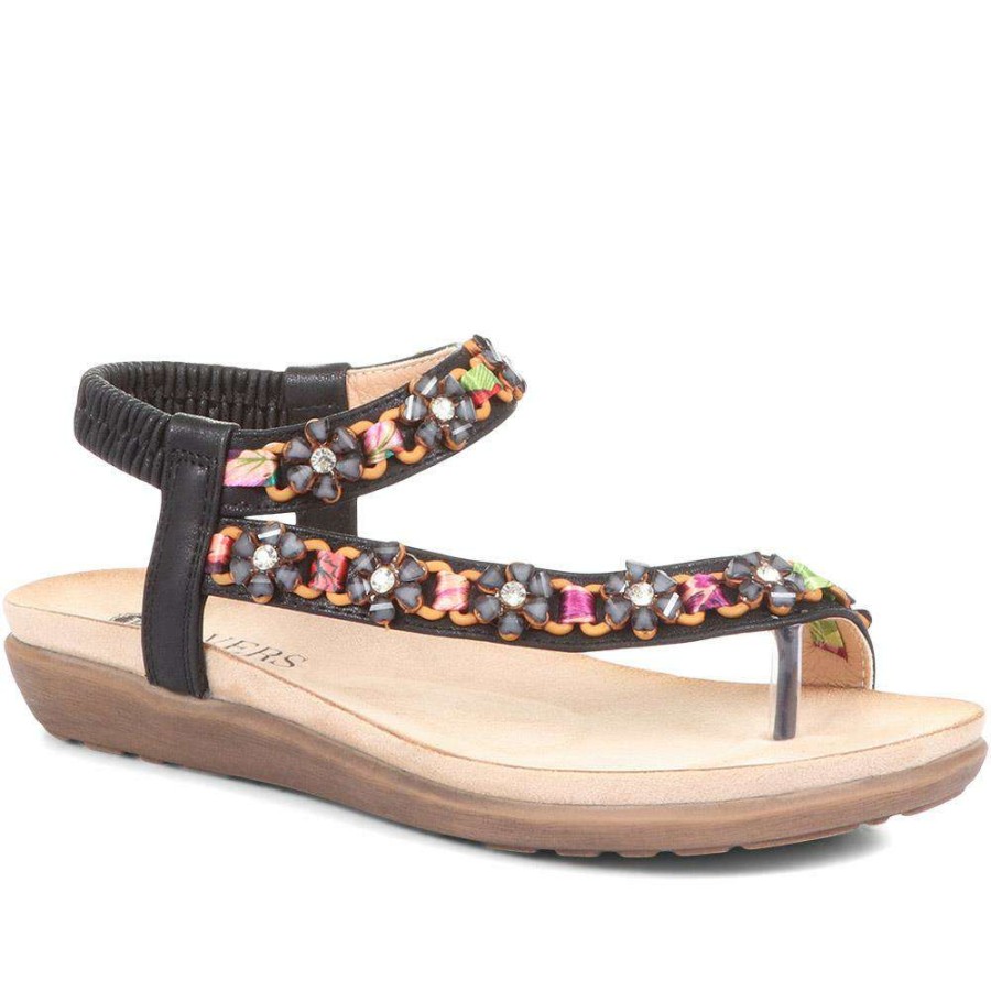 Women'S * | Pavers Embellished Toe Post Sandals Baizh33069 / 321 117 Black