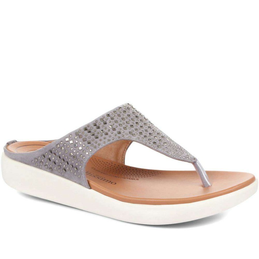 Women'S * | Pavers Embellished Toe-Post Sandals Belbaizh31069 / 318 545 Grey