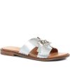 Women'S * | Kinloch Slip-On Leather Mule Sandals Metin35501 / 322 308 Silver