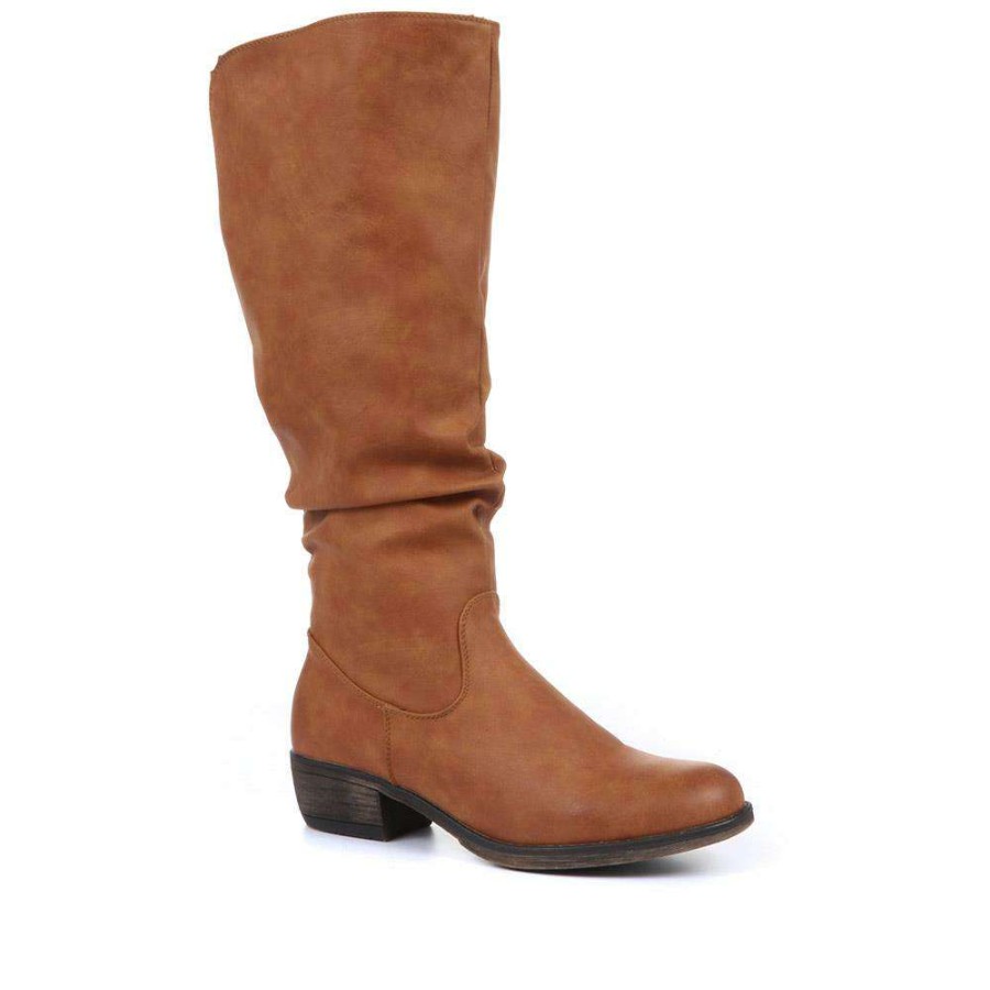 Women'S * | Pavers Ladies Casual Knee High Boot With Faux Fur Lining Wbins28010 / 313 355 / 313 355 Tan