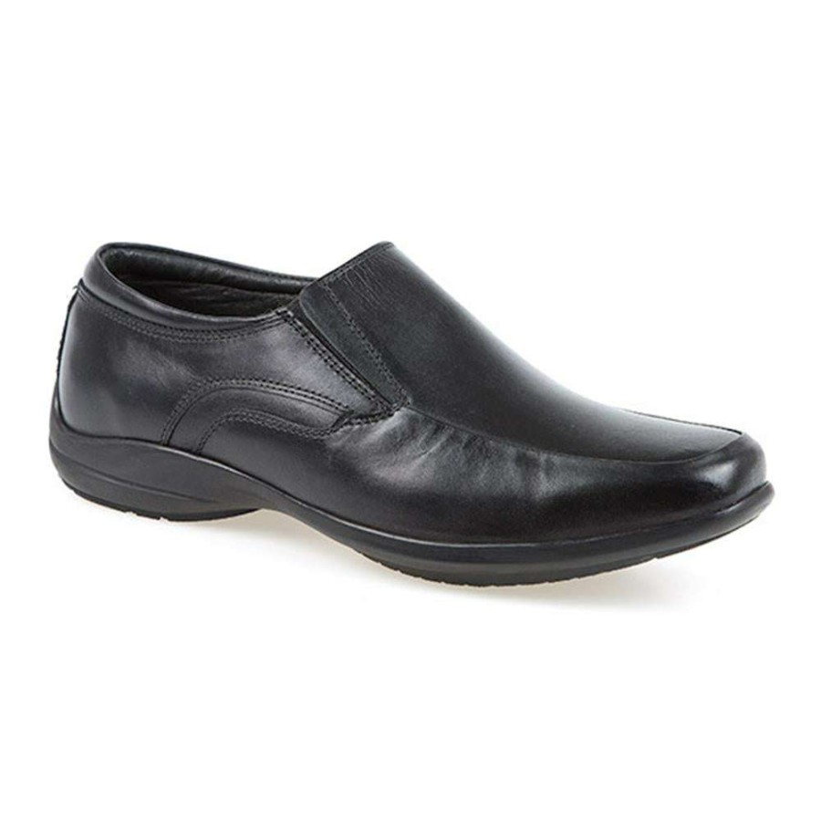 Women'S * | Pavers Wide Fit Leather Slip On Shoes Kamp1900 / 300 237 Black