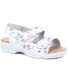 Women'S * | Pavers Adjustable White And Pink Floral Sandals Poly33013 / 320 935 / 320 935 White Floral