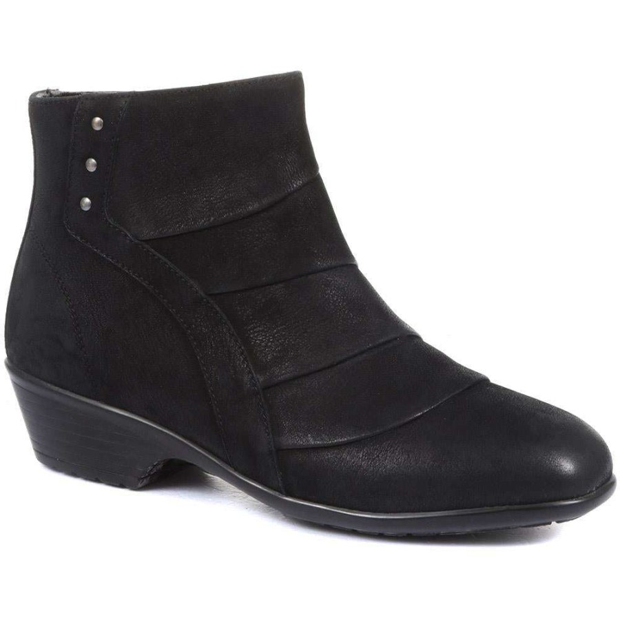 Women'S * | Pavers Wide Fit Leather Ankle Boots Kf34005 / 320 899