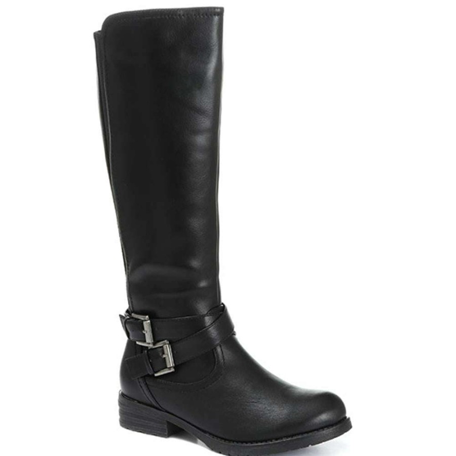 Women'S * | Pavers Casual Elasticated Knee High Boots Woil30040 / 316 691 Black