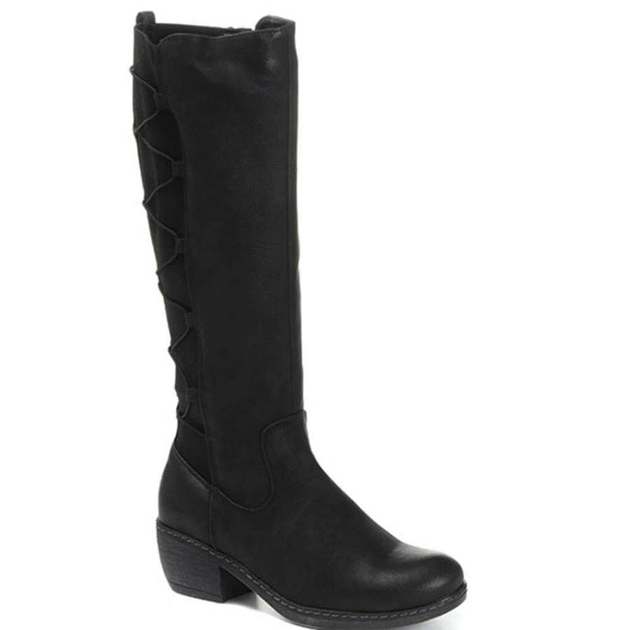 Women'S * | Pavers Boots Lightweight Bungee Elasticated Knee High Boot Woil30041 / 316 693 Black