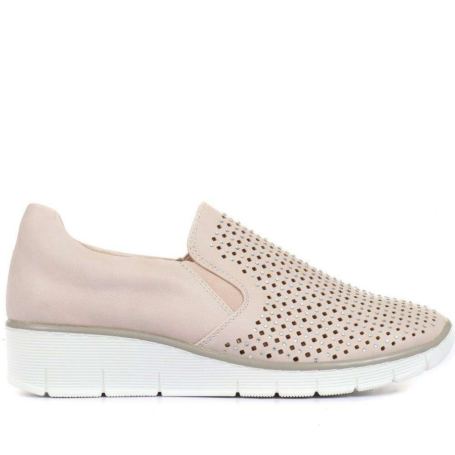 Women'S * | Pavers Shoes Casual Slip On With Cut Outs Wbins29021 / 314 934 Pink