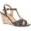 Women'S * | Bellissimo Wedge Heeled Strappy Sandals Beltre35009 / 321 893 Navy