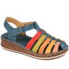 Women'S * | Pavers Touch Fasten Leather Sandal Cay29002 / 315 111 Sandals Blue Multi