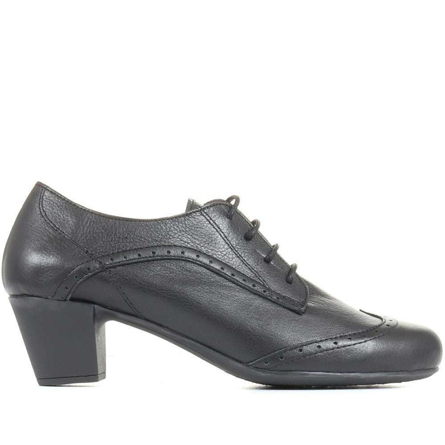 Women'S * | Pavers Comfortable Heeled Brogue Shoes Esfa34007 / 321 948 Black