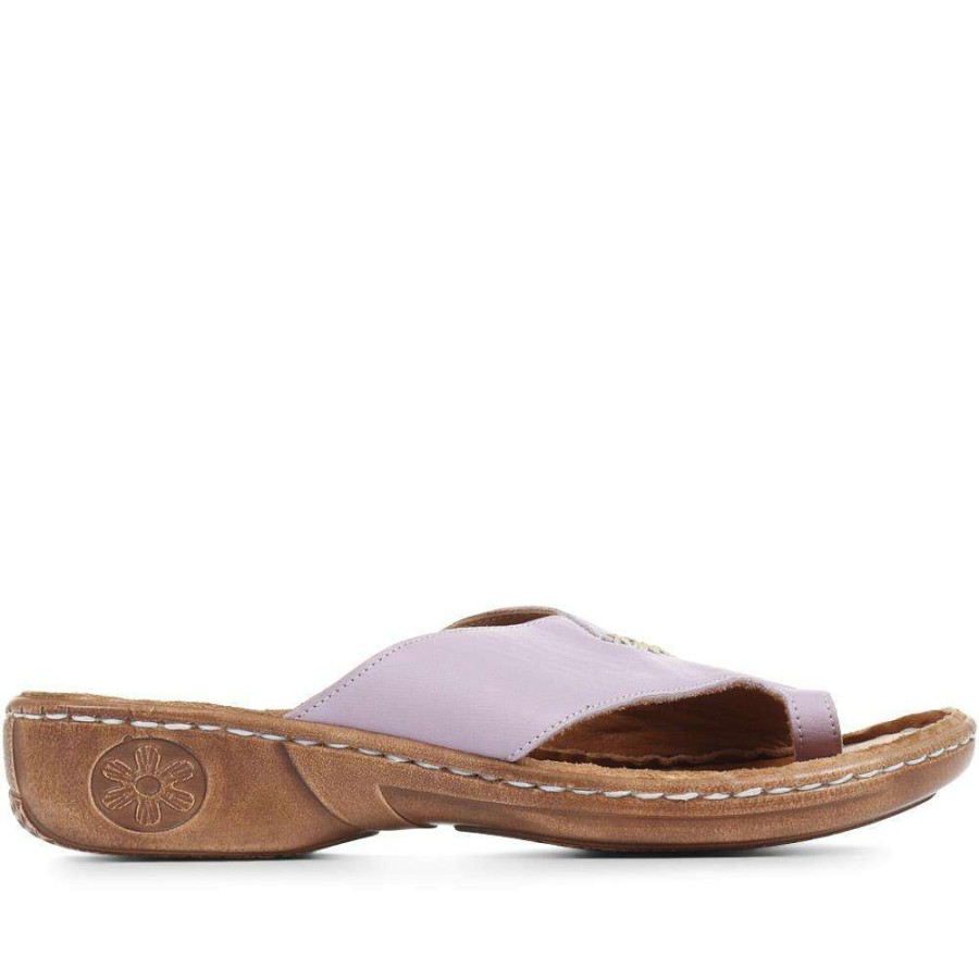 Women'S * | Pavers Leather Toe-Post Sandals Genc35003 / 322 255 Lilac