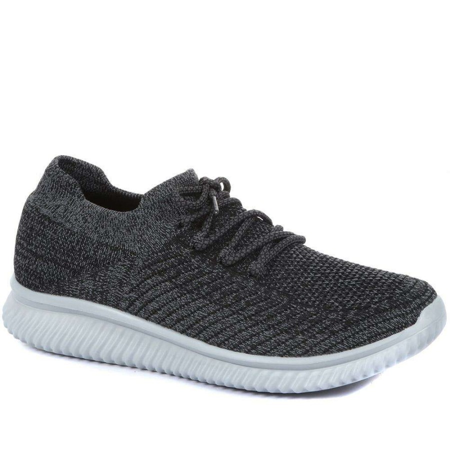 Men'S * | Pavers Men'S Knit Sneakers Titan31015 / 318 517 / 318 517 Dark Grey