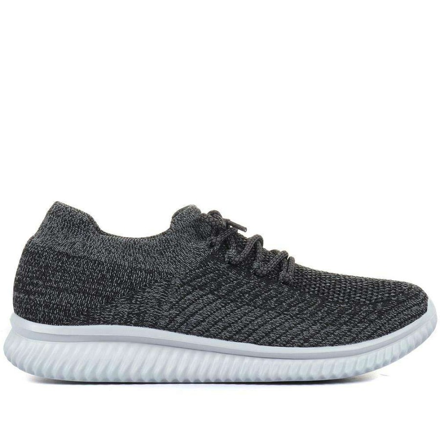 Men'S * | Pavers Men'S Knit Sneakers Titan31015 / 318 517 / 318 517 Dark Grey