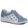 Women'S * | Fly Flot Ladies Blue Leather Lace-Up Shoes Cal33013 / 319 508 / 319 508