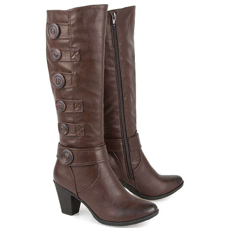 Women'S * | Pavers Knee High Boot With Button Detail Wbins2226 / 306 616