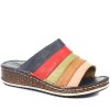 Women'S * | Pavers Leather Mule Sandals Cay33031 / 320 634 Navy Multi