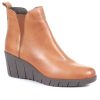 Women'S * | Pavers Wedge Heel Leather Ankle Boot Servi34001 / 320 355 Boots Tan