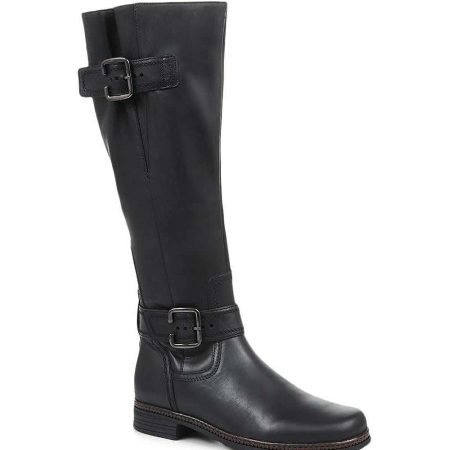 Women'S * | Gabor Nevada Knee High Boots With Adjustable Calf Gab32525 / 319 162 Black Leather