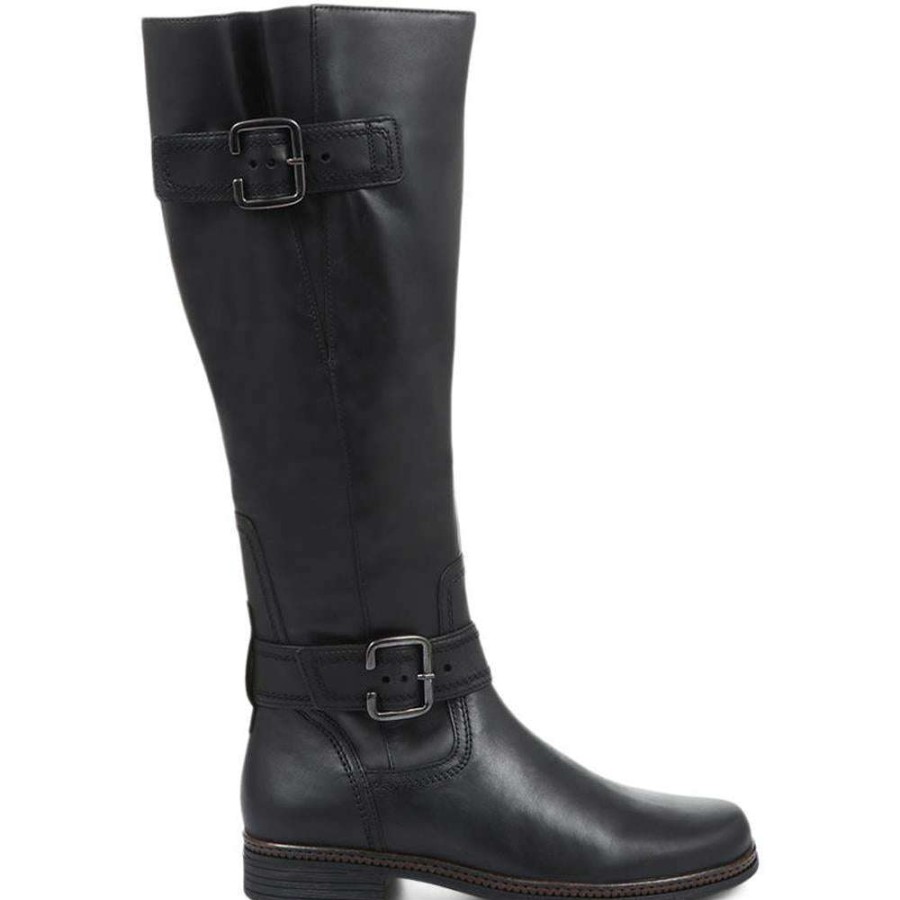 Women'S * | Gabor Nevada Knee High Boots With Adjustable Calf Gab32525 / 319 162 Black Leather