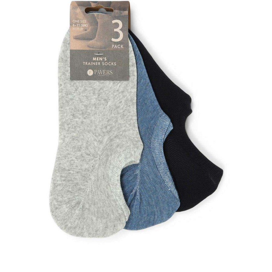 Accessories * | Pavers 3 Pack Men'S Cotton Rich Trainer Socks Yiwu31001 / 317 439