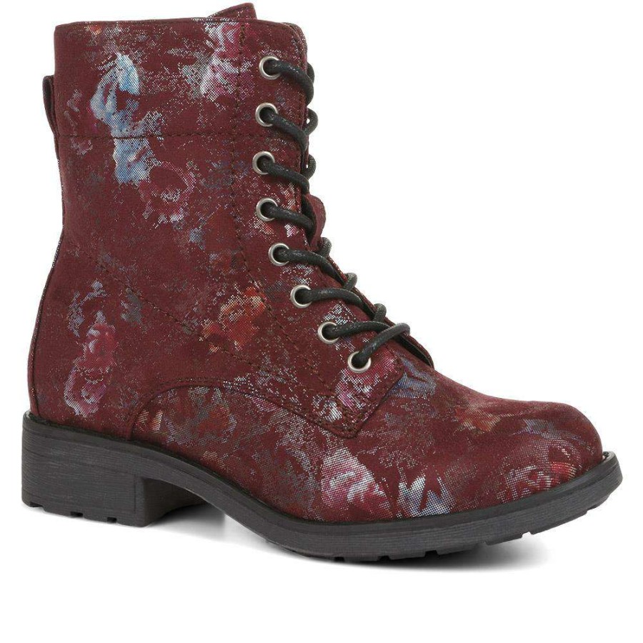 Women'S * | Pavers Floral Print Lace-Up Ankle Boots Wbins34277 / 321 889