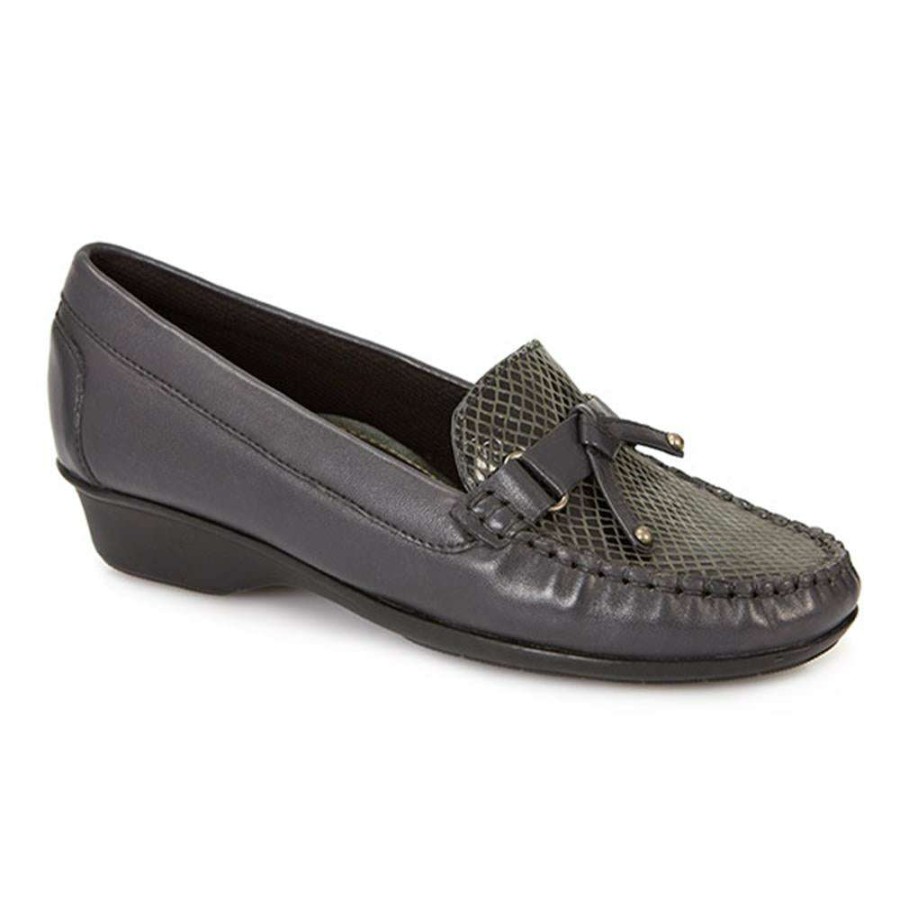 Women'S * | Pavers Leather Moccasin Nap24002 / 308 409 Grey