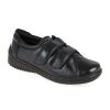 Women'S * | Pavers Wide Extra Wide Leather Shoe With One Touch Tabs Raja2005 / 301 558 Black