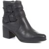 Women'S * | Bellissimo Ladies Heeled Leather Ankle Boots Belbot34009 / 320 445 / 320 445 Black