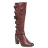 Women'S * | Pavers Mid-Heel Long Boot With Multiple Buttons Atr1800 / 145 875 Bordeaux