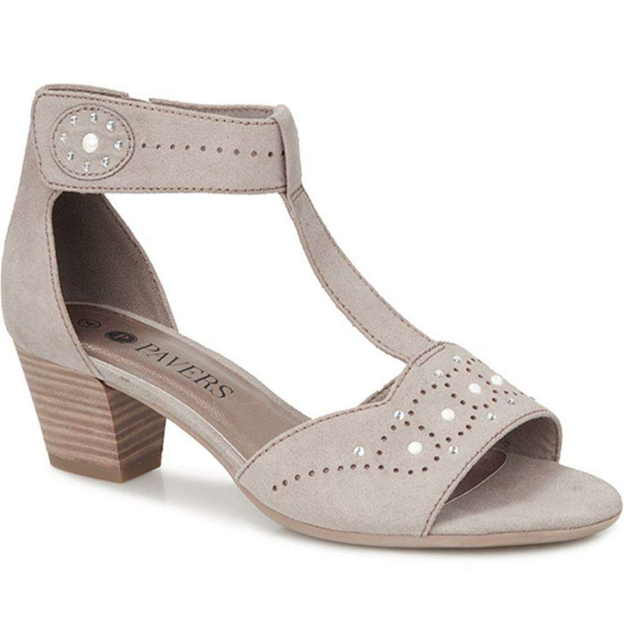 Women'S * | Pavers T-Bar Touch Fasten Sandal Jansp29022 / 314 139 Sandals Taupe