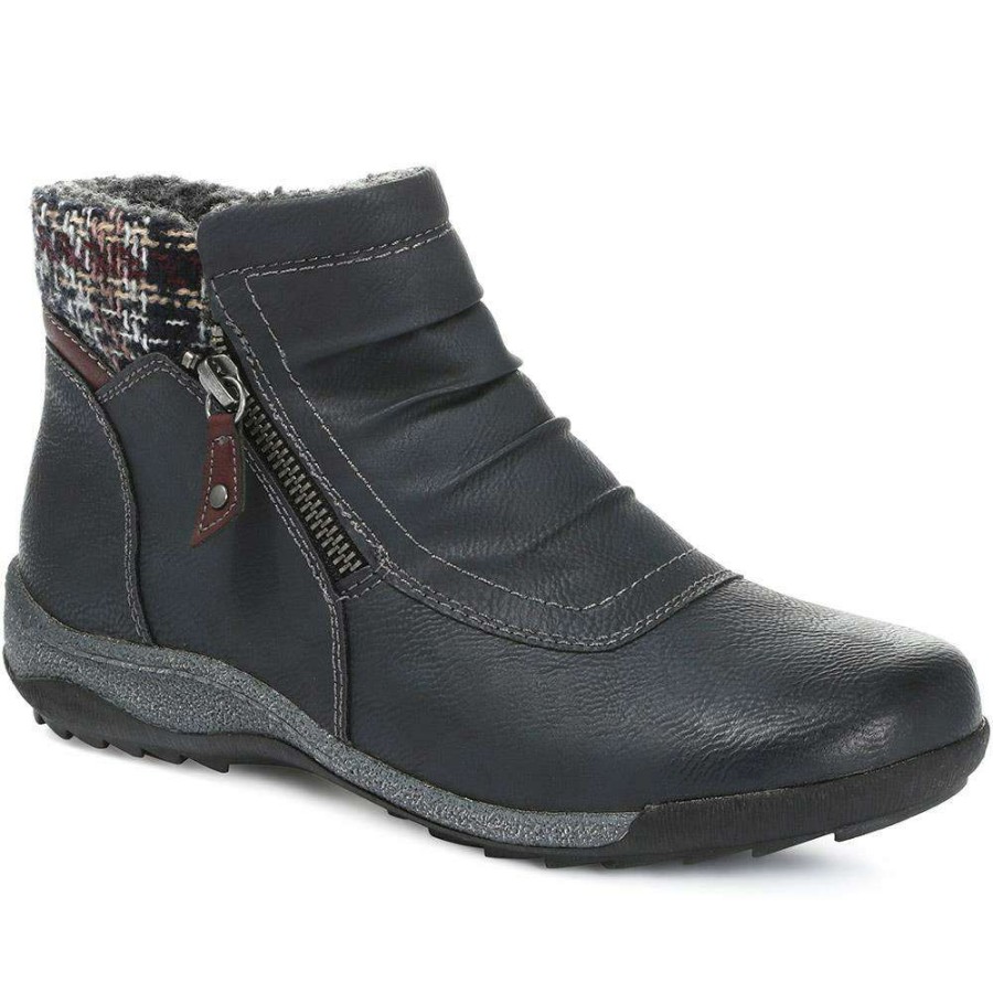 Women'S * | Relife By Pavers Shock Absorbing Ankle Boot Centr30501 / 316 121 Navy