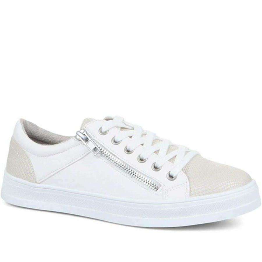 Women'S * | Pavers Ladies Lace-Up Sneakers / 318 018 White