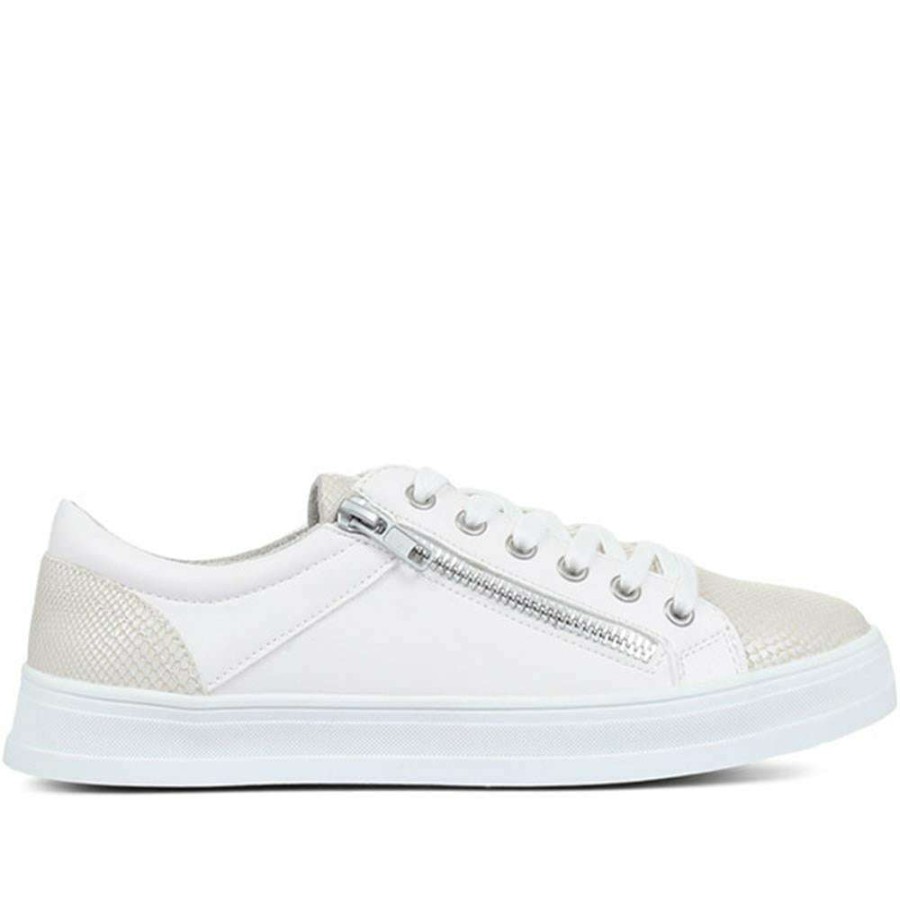 Women'S * | Pavers Ladies Lace-Up Sneakers / 318 018 White