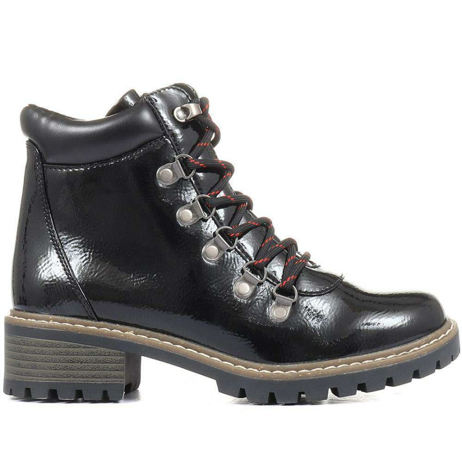 Women'S * | Bellissimo High Shine Hiker Boots Belwbins34129 / 320 584