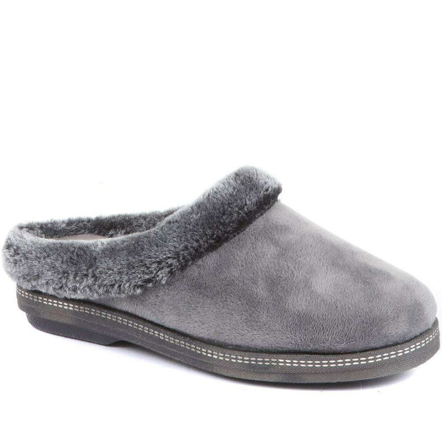 Women'S * | Pavers Faux Fur Trimmed Mule Slippers Relax34011 / 320 661